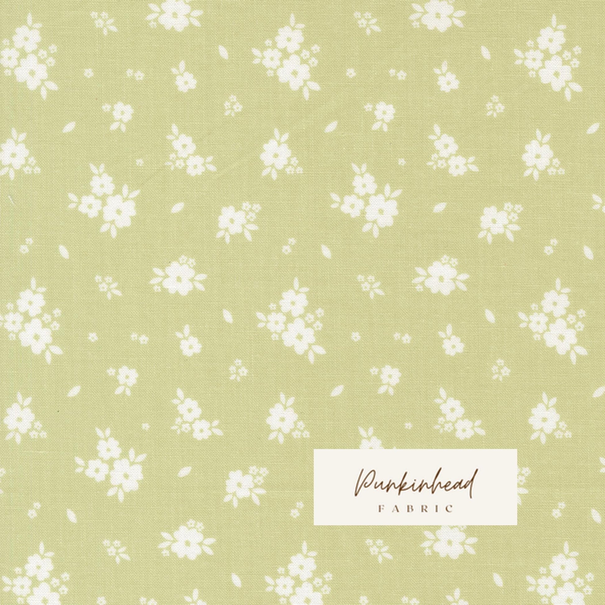 Pastel Prairie Bloomers Small Floral Pear Green White Heather Briggs My Sew Quilty Life for Moda Spring Cotton Quilting Fabric