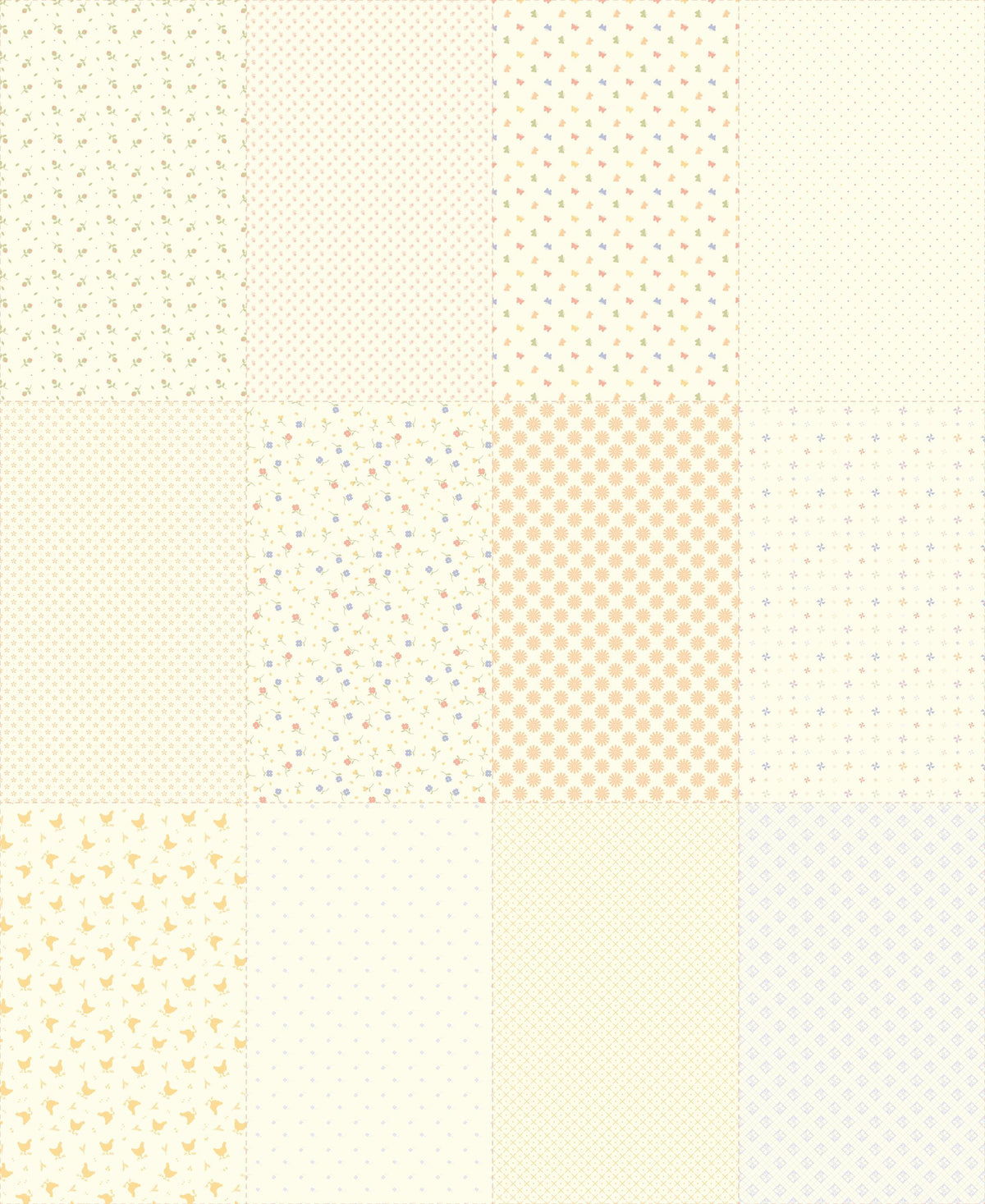 Pastel Prairie Low Volume Sampler Panel Porcelain Off White Floral Heather Briggs My Sew Quilty Life for Moda Spring Cotton Quilting Fabric