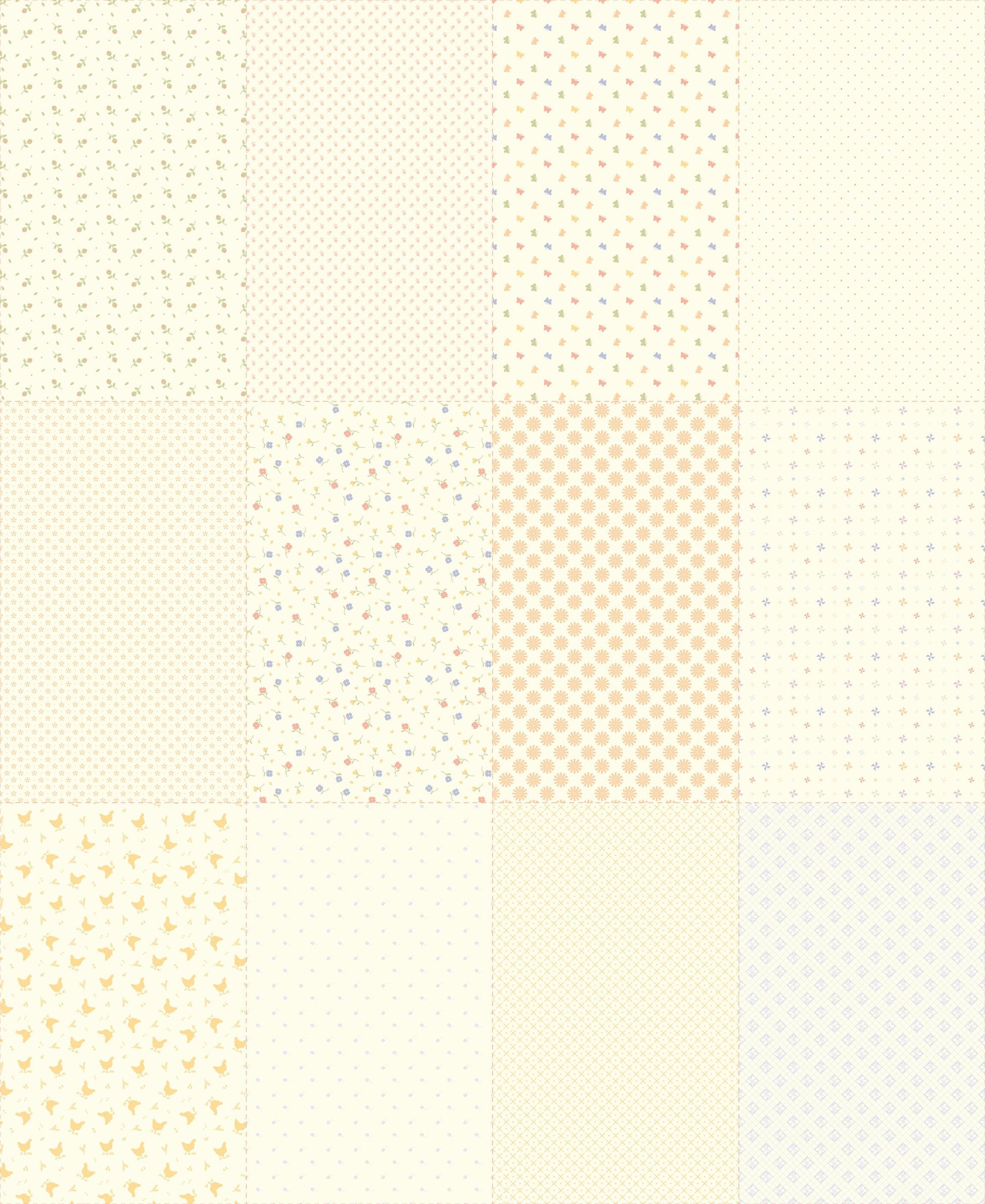 Pastel Prairie Low Volume Sampler Panel Porcelain Off White Floral Heather Briggs My Sew Quilty Life for Moda Spring Cotton Quilting Fabric