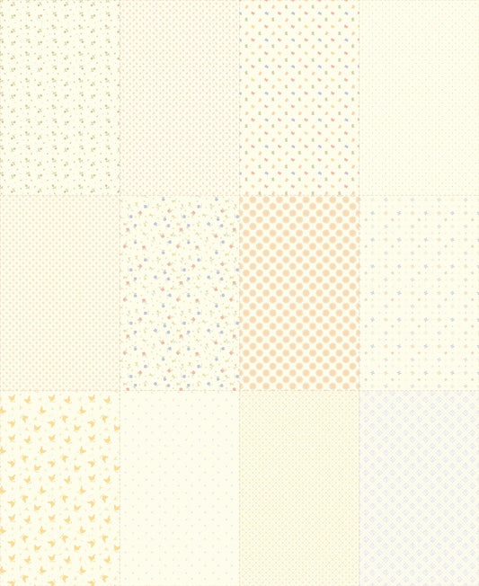 Pastel Prairie Low Volume Sampler Panel Porcelain Off White Floral Heather Briggs My Sew Quilty Life for Moda Spring Cotton Quilting Fabric