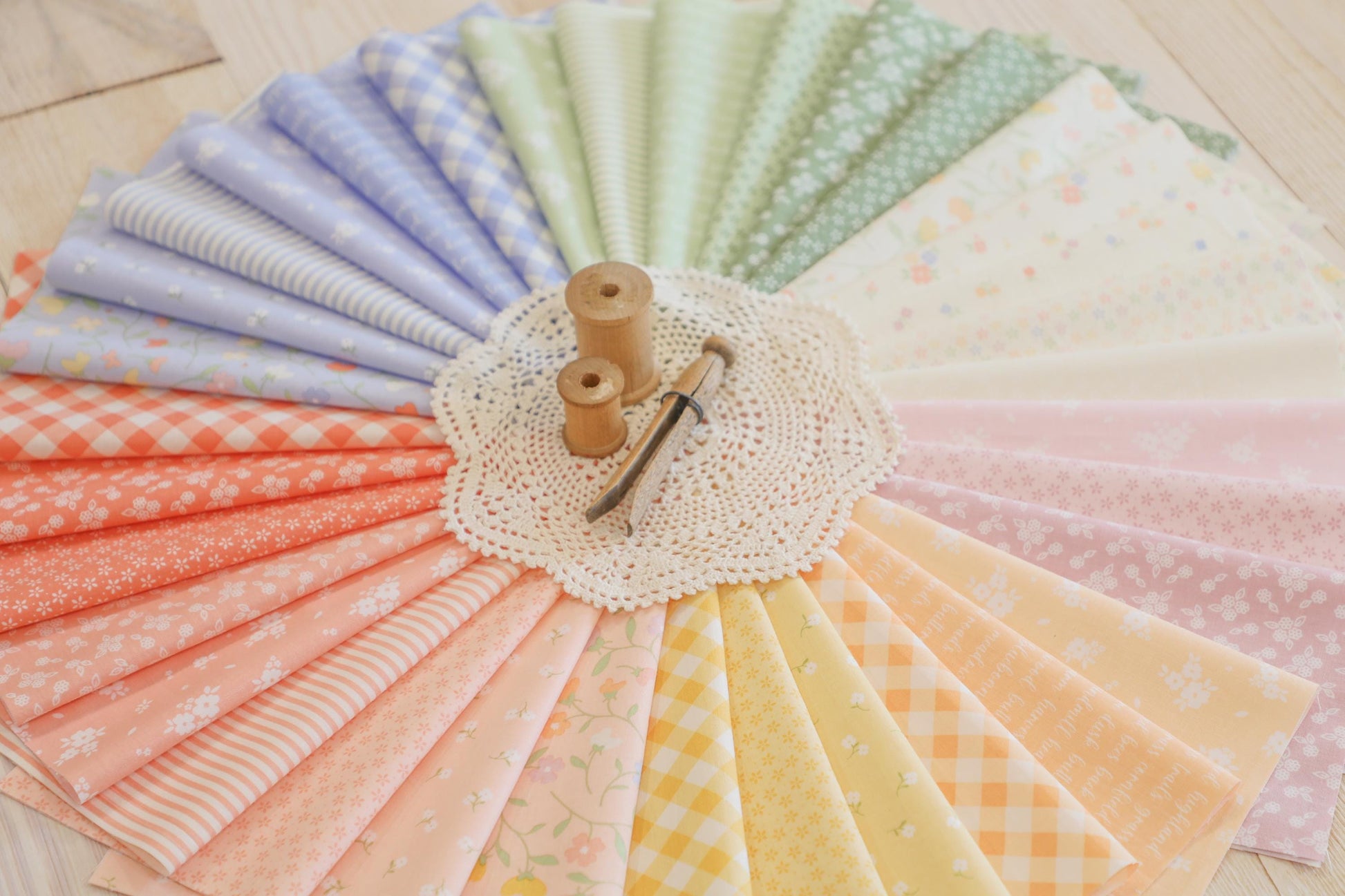 Pastel Prairie Bloomers Small Floral Pear Green White Heather Briggs My Sew Quilty Life for Moda Spring Cotton Quilting Fabric