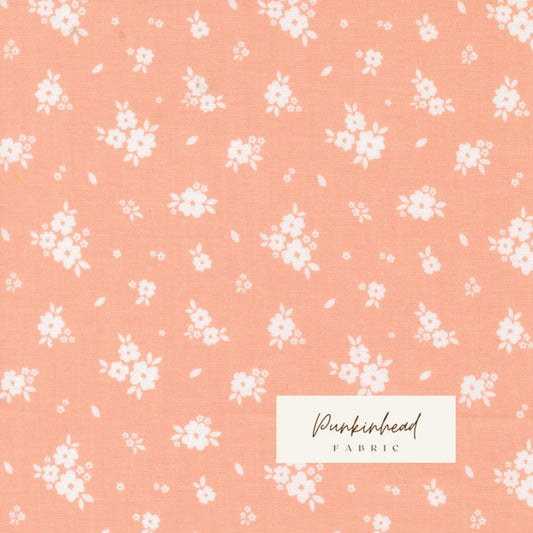 Pastel Prairie Bloomers Small Floral Jovial Peach Pink Heather Briggs My Sew Quilty Life for Moda Spring Cotton Quilting Fabric