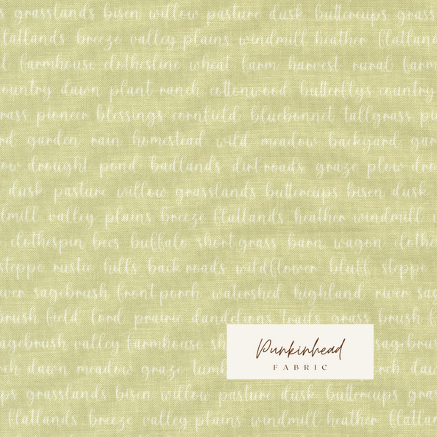 Pastel Prairie Word Text Pear Green White Heather Briggs My Sew Quilty Life for Moda Spring Cotton Quilting Fabric