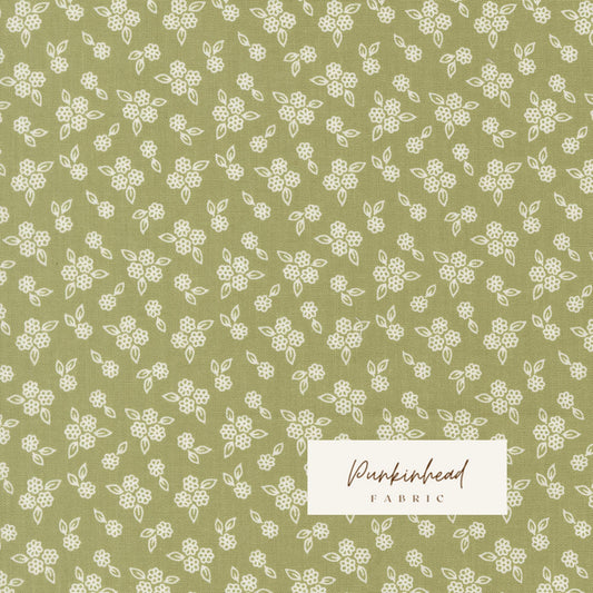 Pastel Prairie Petals Small Floral Grass Green White Heather Briggs My Sew Quilty Life for Moda Spring Cotton Quilting Fabric