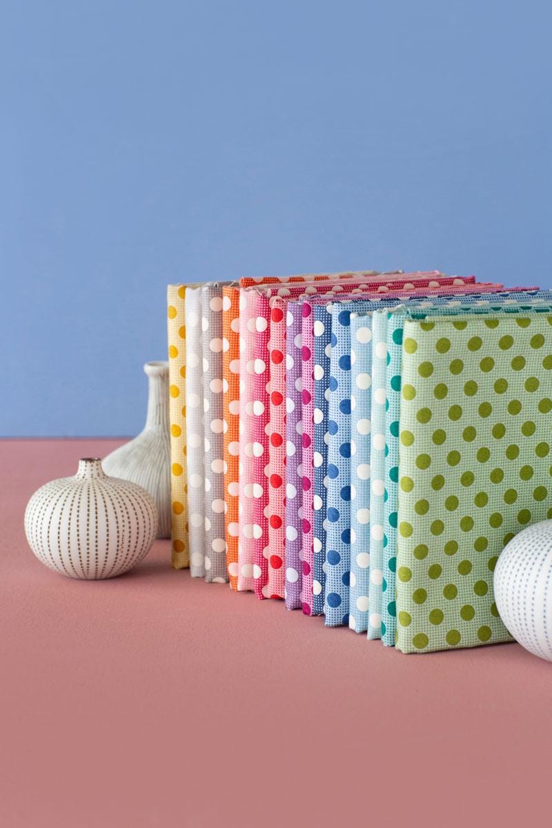 Tilda Fabric Medium Dots Fat Quarter Bundle Quilting Sewing Doll Making Fabric by the Yard