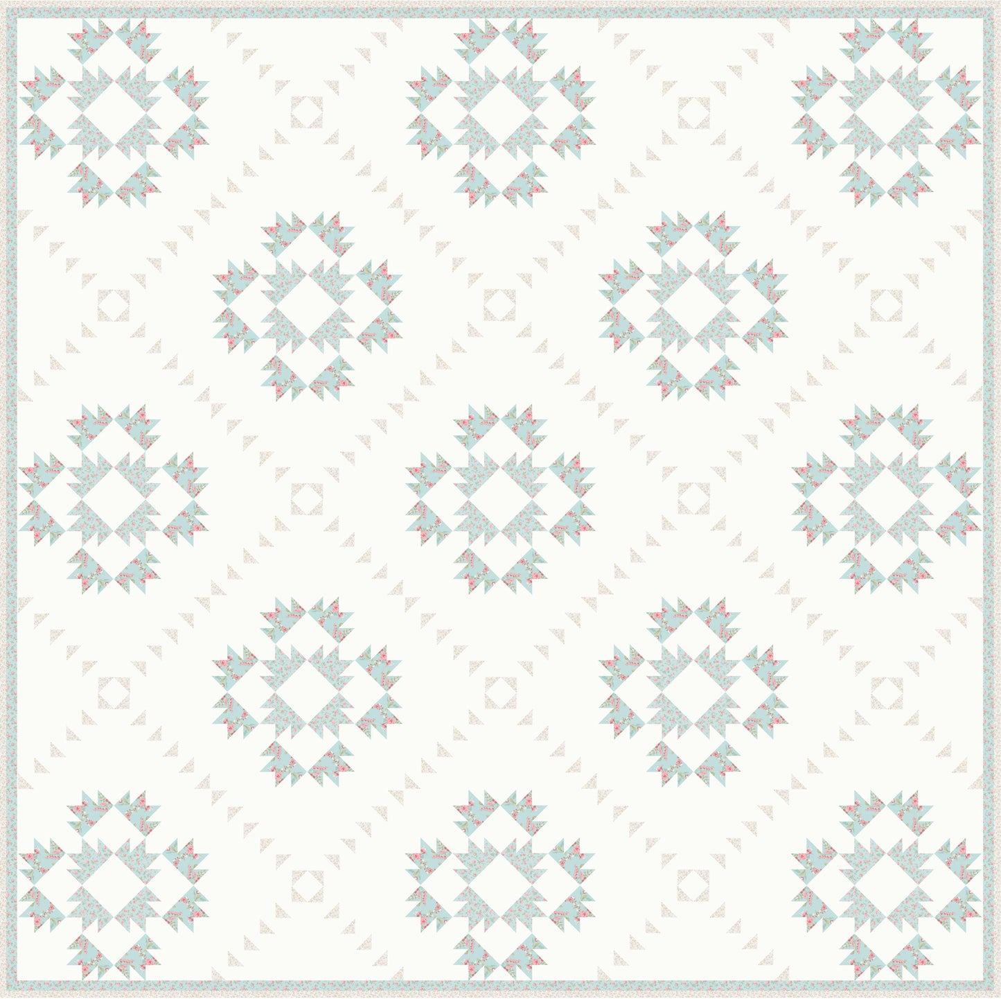 Abide Stone Taupe Tan White Hearts & Leaves Vine Vintage Small Floral by Brenda Riddle for Moda Cotton Quilting Fabric by the yard