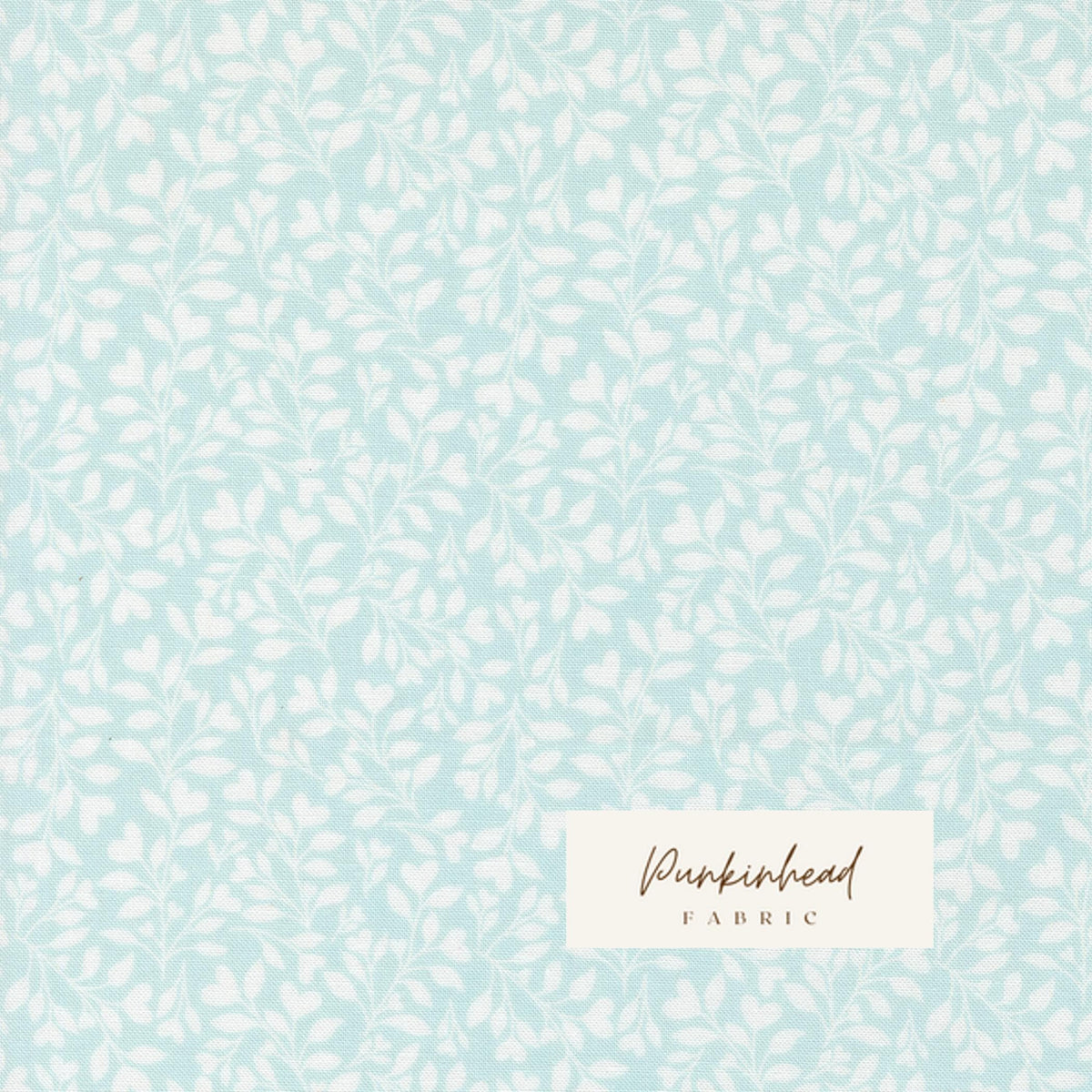 Abide Light Blue White Hearts & Leaves Vine Vintage Small Floral by Brenda Riddle for Moda Cotton Quilting Fabric by the yard