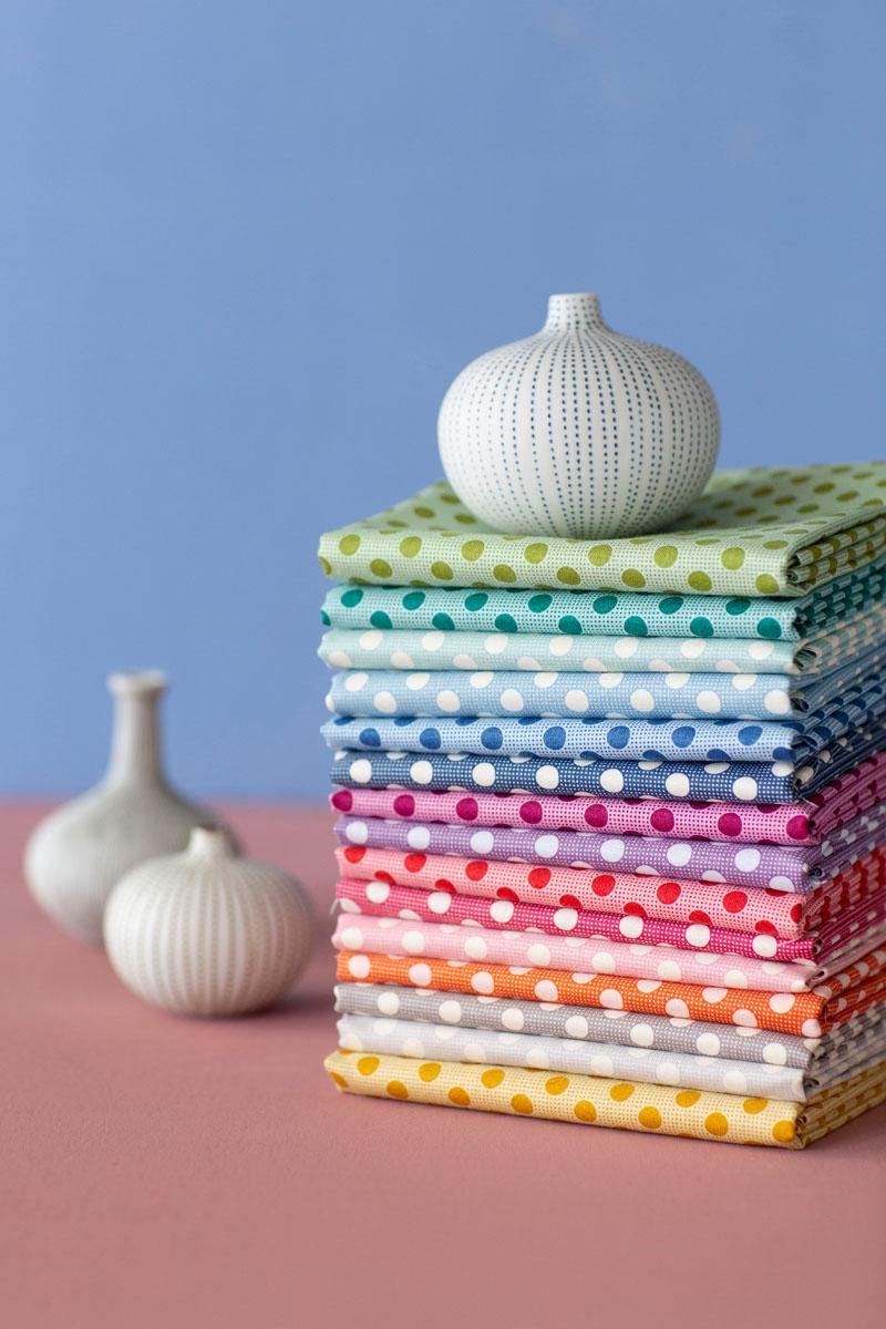 Tilda Fabric Medium Dots Fat Quarter Bundle Quilting Sewing Doll Making Fabric by the Yard