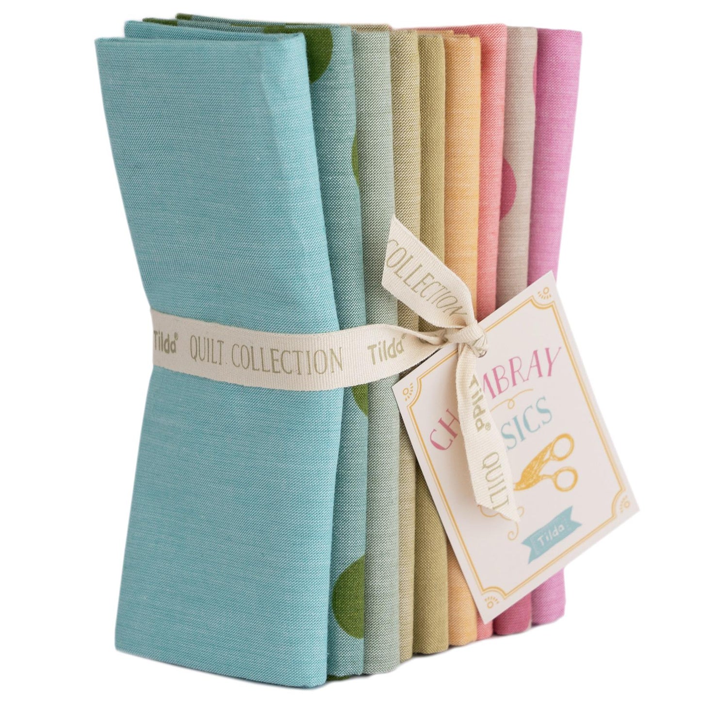Tilda Fabric Seasonal Chambray Spring - Solids & Dots Fat Quarter Bundle Quilting Sewing Doll Making Fabric by the Yard