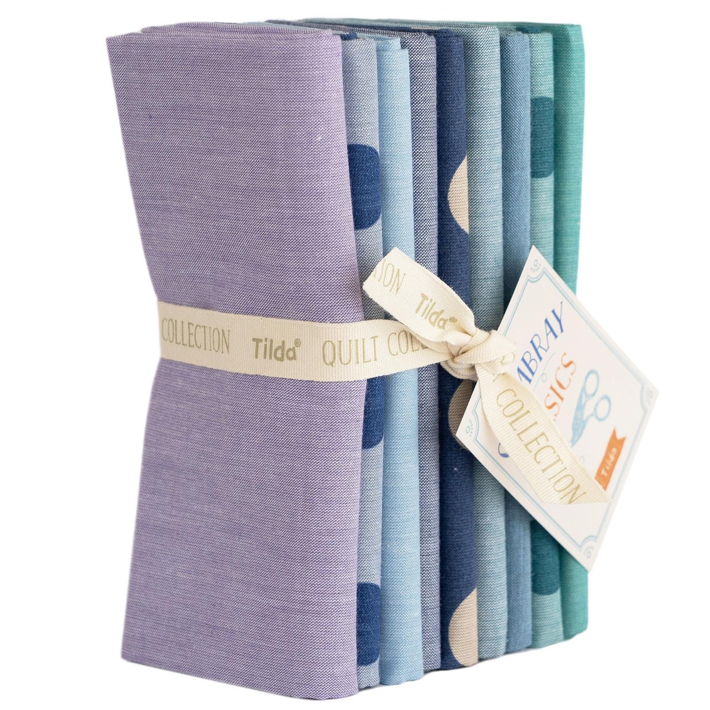 Tilda Fabric Seasonal Chambray Summer - Solids & Dots Fat Quarter Bundle Quilting Sewing Doll Making Fabric by the Yard