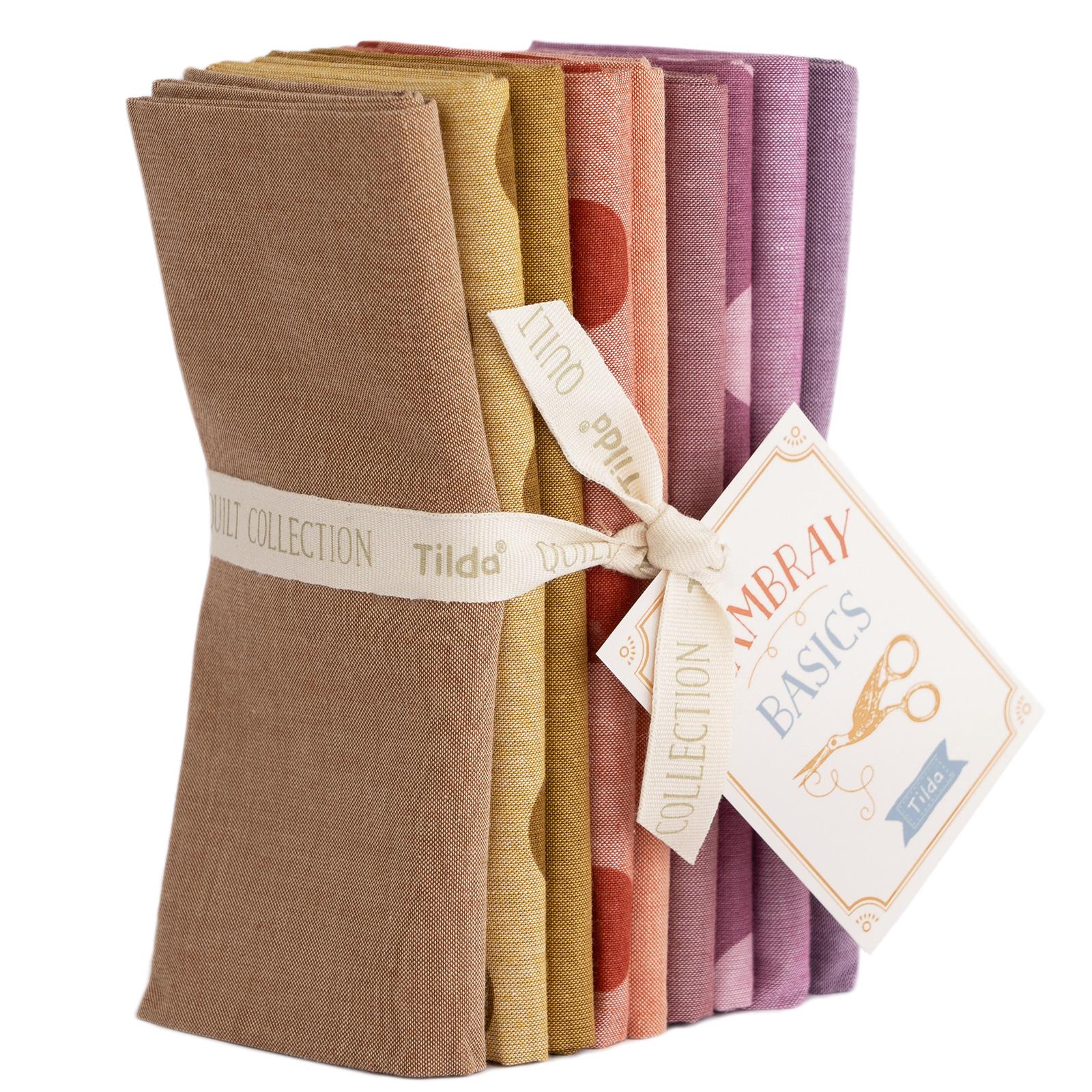 Tilda Fabric Seasonal Chambray Autumn Fall - Solids & Dots Fat Quarter Bundle Quilting Sewing Doll Making Fabric by the Yard