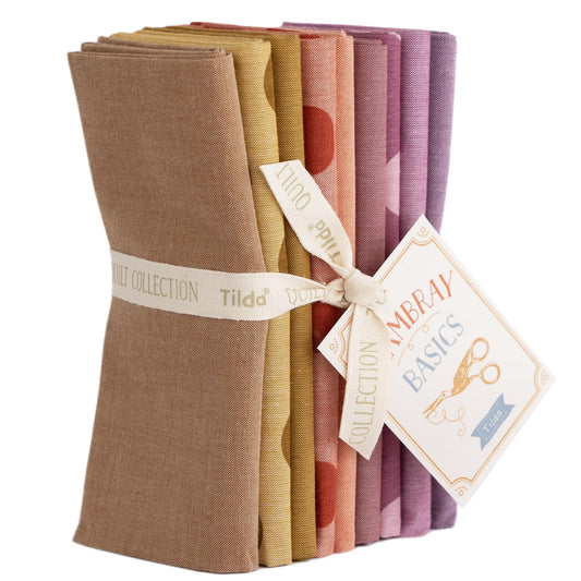 Tilda Fabric Seasonal Chambray Autumn Fall - Solids & Dots Fat Quarter Bundle Quilting Sewing Doll Making Fabric by the Yard