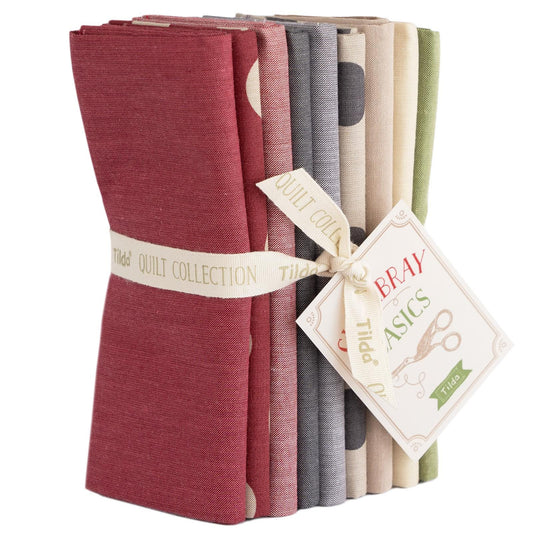 Tilda Fabric Seasonal Chambray Winter Hues - Solids & Dots Fat Quarter Bundle Quilting Sewing Doll Making Fabric by the Yard