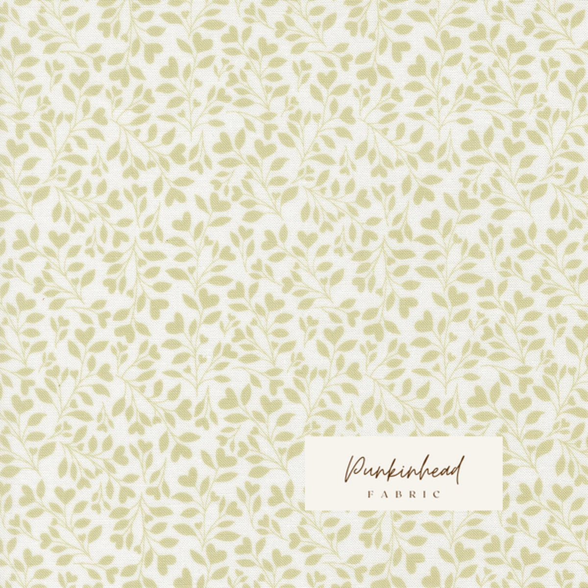 Abide Linen White Light Green Hearts & Leaves Vine Vintage Small Floral by Brenda Riddle for Moda Cotton Quilting Fabric by the yard