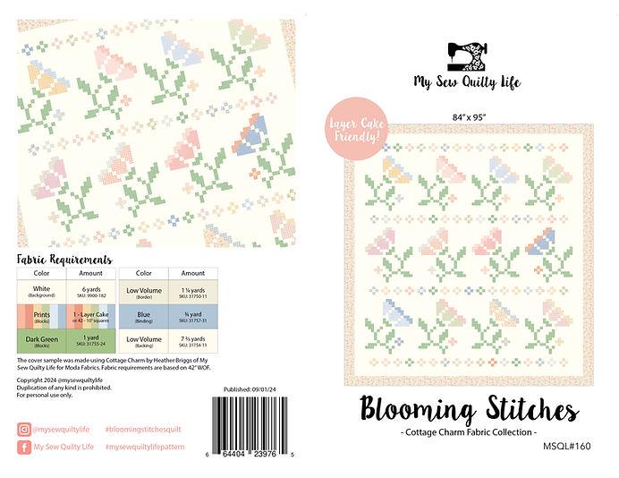 Blooming Stitches Floral Quilt Pattern by Heather Briggs My Sew Quilty Life -PAPER Pattern - Vintage Quilt Pattern