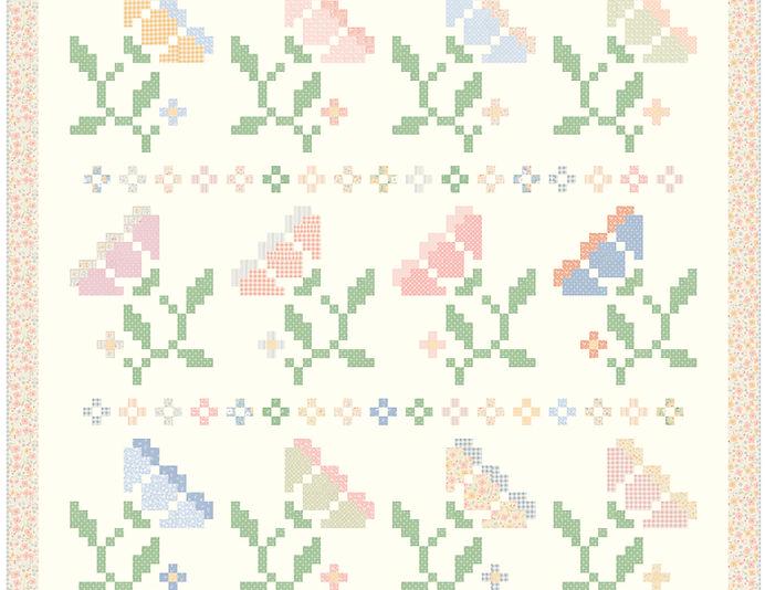 Blooming Stitches Floral Quilt Pattern by Heather Briggs My Sew Quilty Life -PAPER Pattern - Vintage Quilt Pattern