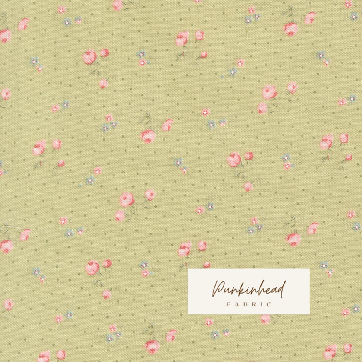 Abide Light Green Pink Blue White Vintage Small Floral by Brenda Riddle for Moda Cotton Quilting Fabric by the yard