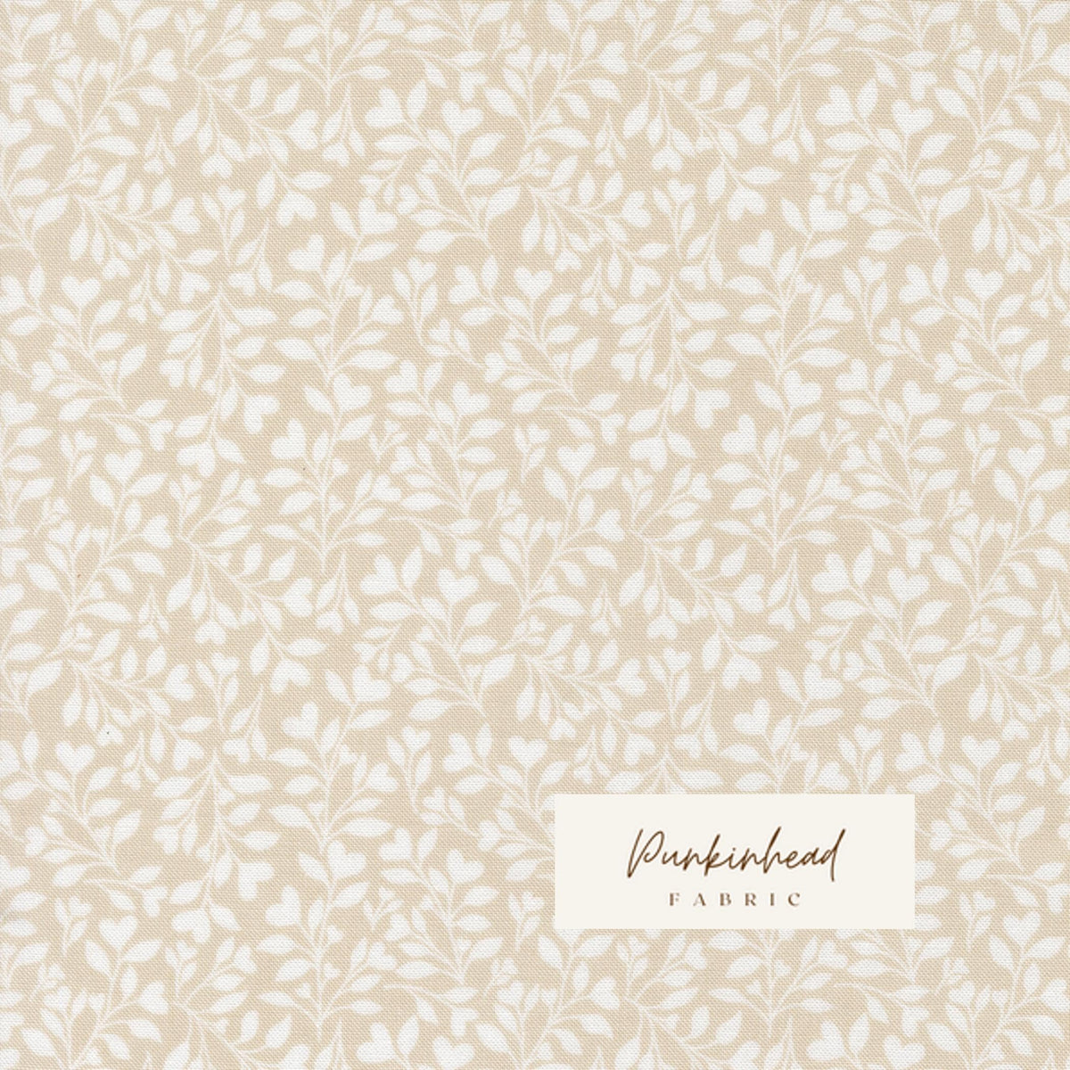 Abide Stone Taupe Tan White Hearts & Leaves Vine Vintage Small Floral by Brenda Riddle for Moda Cotton Quilting Fabric by the yard