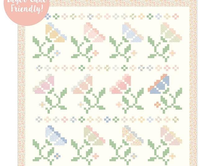 Blooming Stitches Floral Quilt Pattern by Heather Briggs My Sew Quilty Life -PAPER Pattern - Vintage Quilt Pattern