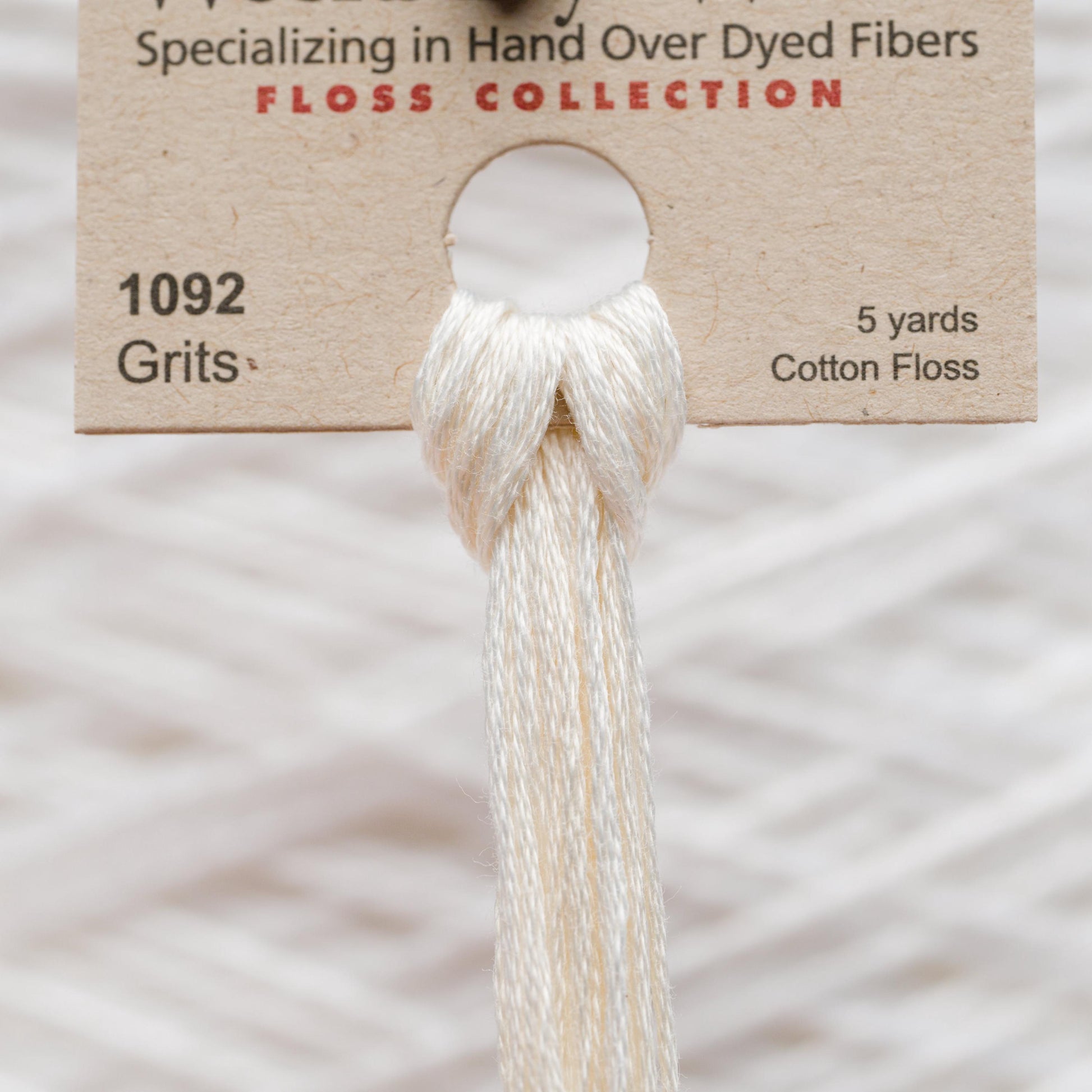 Weeks Dye Works Embroidery Floss Grits 1092 - Off White Cream Over Dyed Variegated Cross Stitch Floss 6 Strands