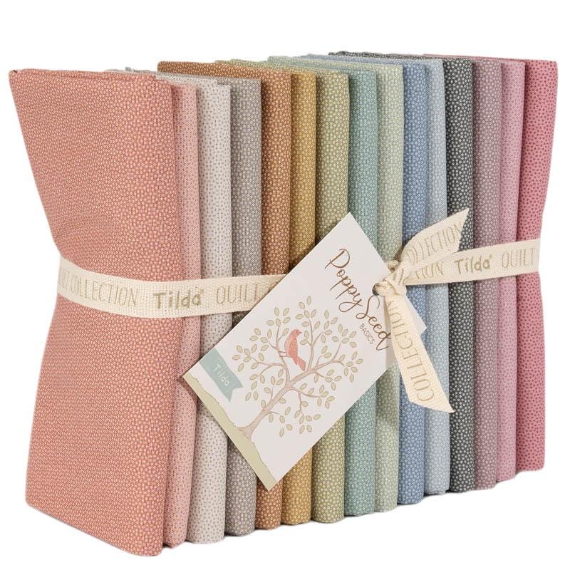 Tilda Fabric Poppy Seed Basics Fat Quarter Bundle Quilting Sewing Doll Making Fabric by the Yard