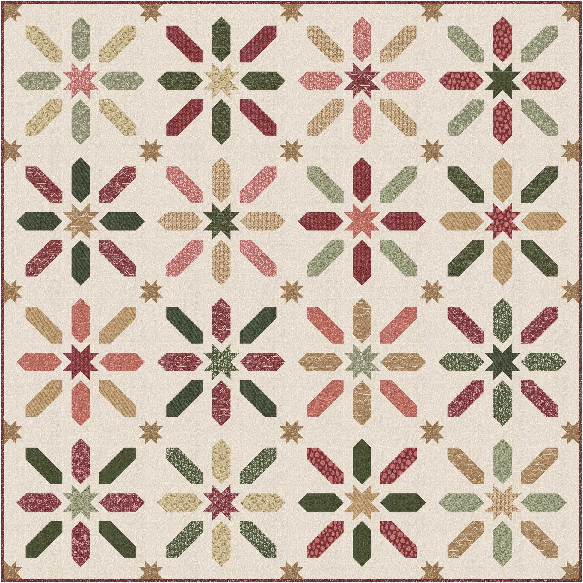 Gingerbread Lane Wreaths Glittering Lights Frost White Gray by Kiley's Quilt Room for Moda Christmas Holiday Cotton Quilting Fabric by yard