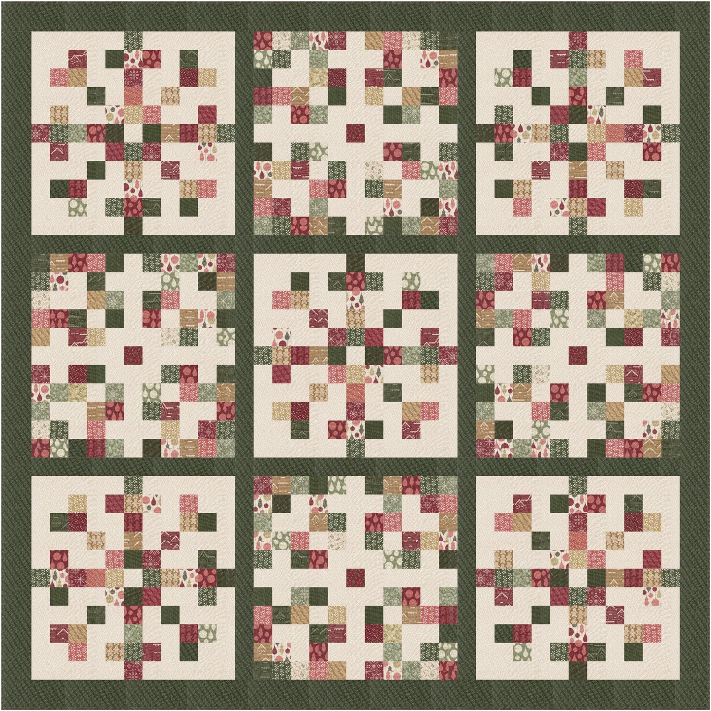 Gingerbread Lane Wreaths Glittering Lights Frost White Gray by Kiley's Quilt Room for Moda Christmas Holiday Cotton Quilting Fabric by yard