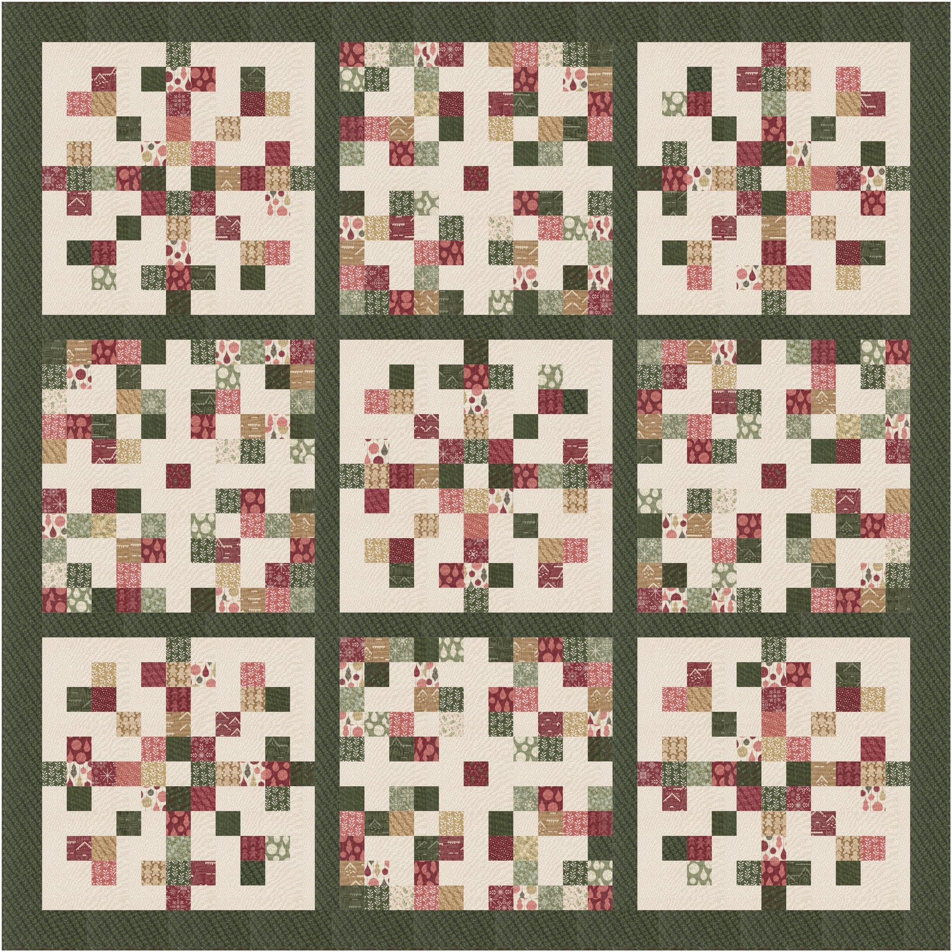 Gingerbread Lane Wreaths Glittering Lights Frost White Gray by Kiley's Quilt Room for Moda Christmas Holiday Cotton Quilting Fabric by yard