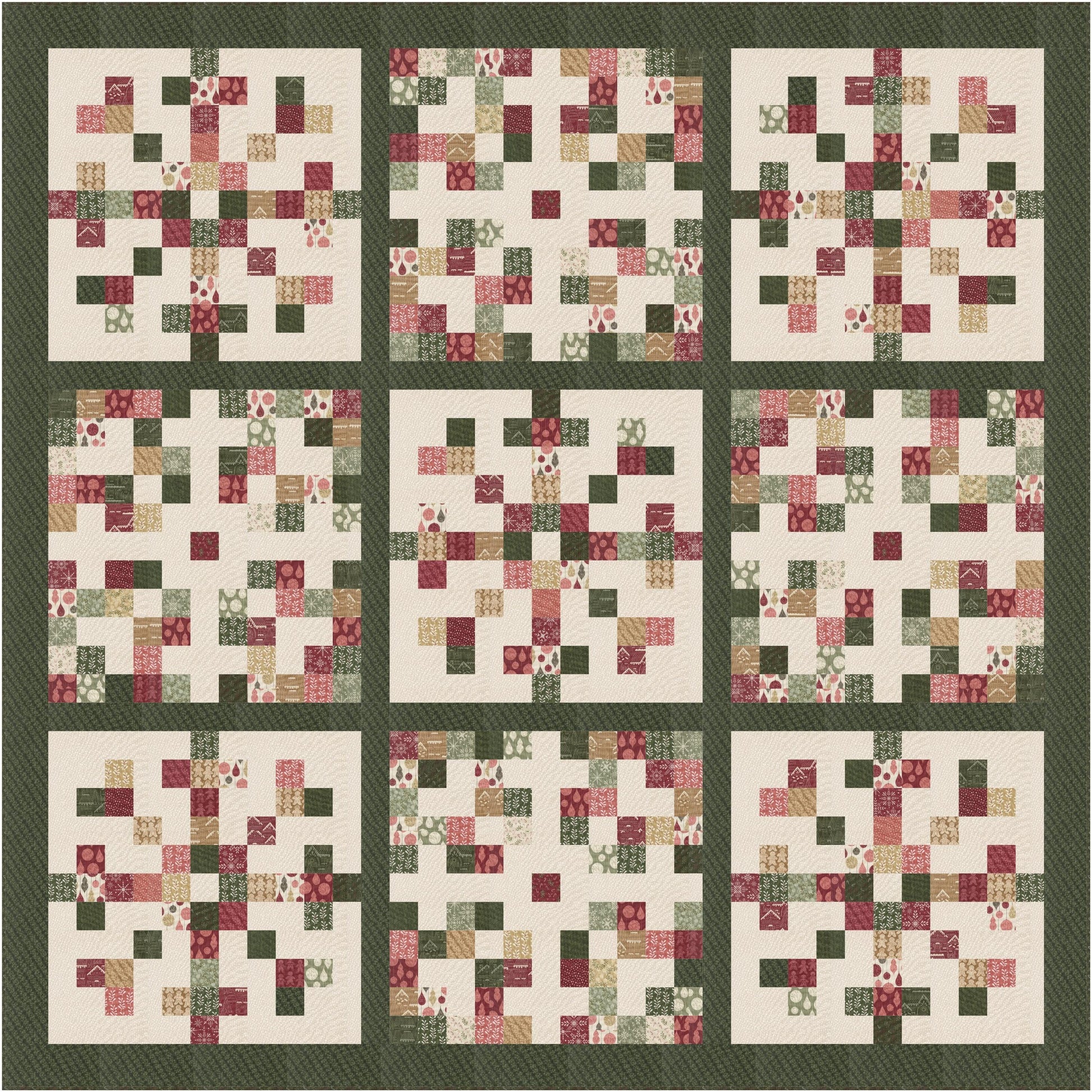 Gingerbread Lane Snow Dot Cocoa Brown Tan White Cream by Kiley's Quilt Room for Moda Christmas Holiday Cotton Quilting Fabric by the yard