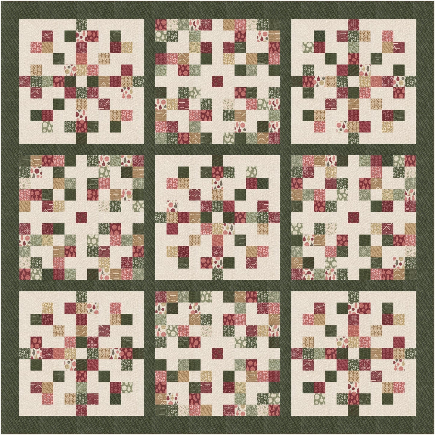 Gingerbread Lane Snowflakes Cranberry Red Burgundy White by Kiley's Quilt Room for Moda Christmas Holiday Cotton Quilting Fabric by the yard