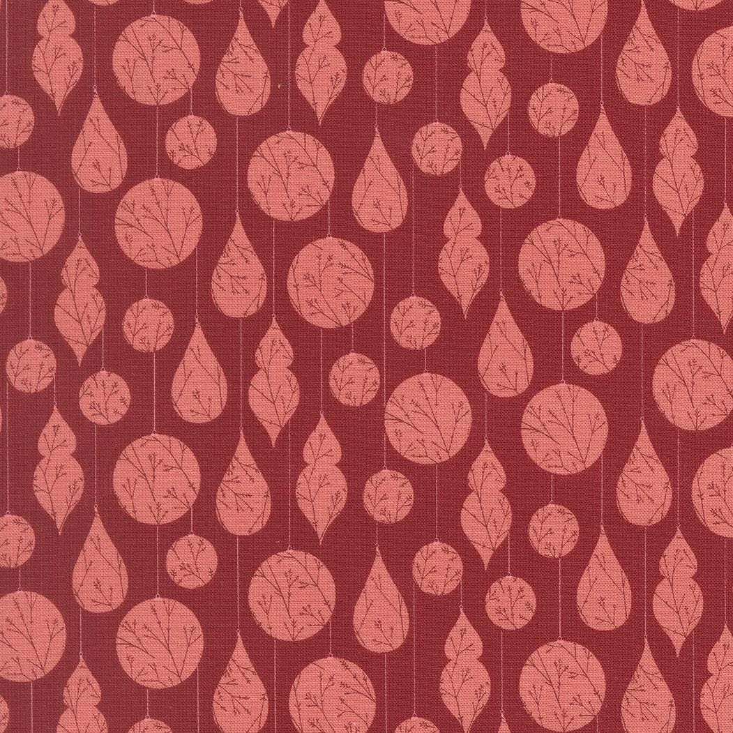 Gingerbread Lane Ornaments Cranberry Red Burgundy White by Kiley's Quilt Room for Moda Christmas Holiday Cotton Quilting Fabric by the yard