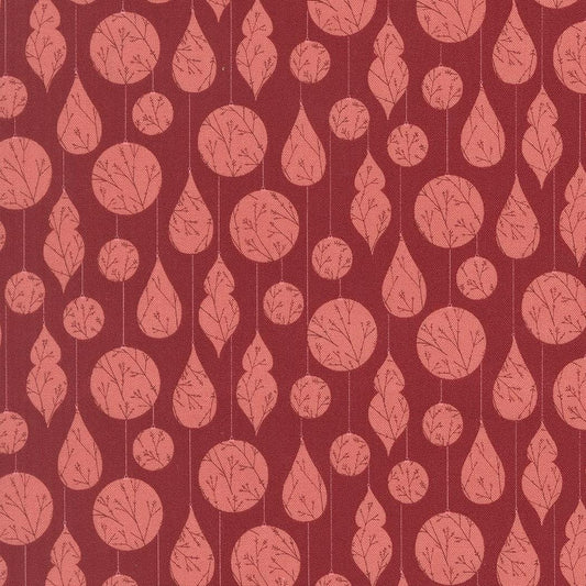 Gingerbread Lane Ornaments Cranberry Red Burgundy White by Kiley's Quilt Room for Moda Christmas Holiday Cotton Quilting Fabric by the yard