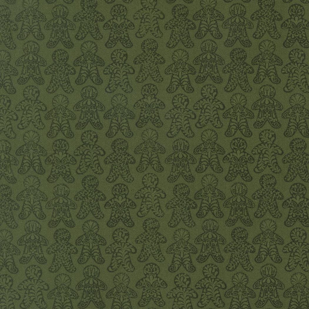 Gingerbread Lane Gingerbread Holly Dark Green by Kiley's Quilt Room for Moda Christmas Holiday Cotton Quilting Fabric by yard