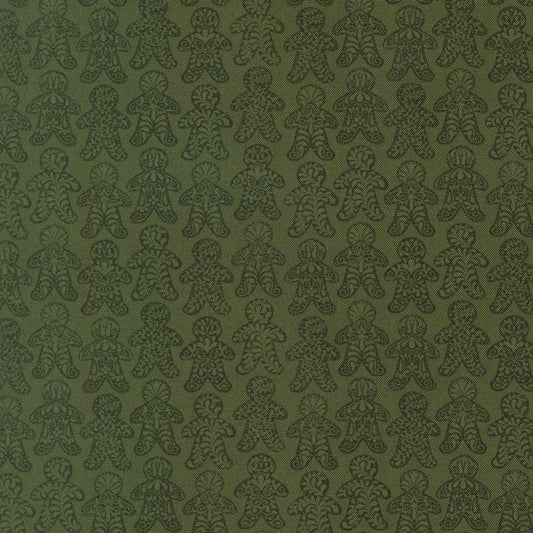 Gingerbread Lane Gingerbread Holly Dark Green by Kiley's Quilt Room for Moda Christmas Holiday Cotton Quilting Fabric by yard