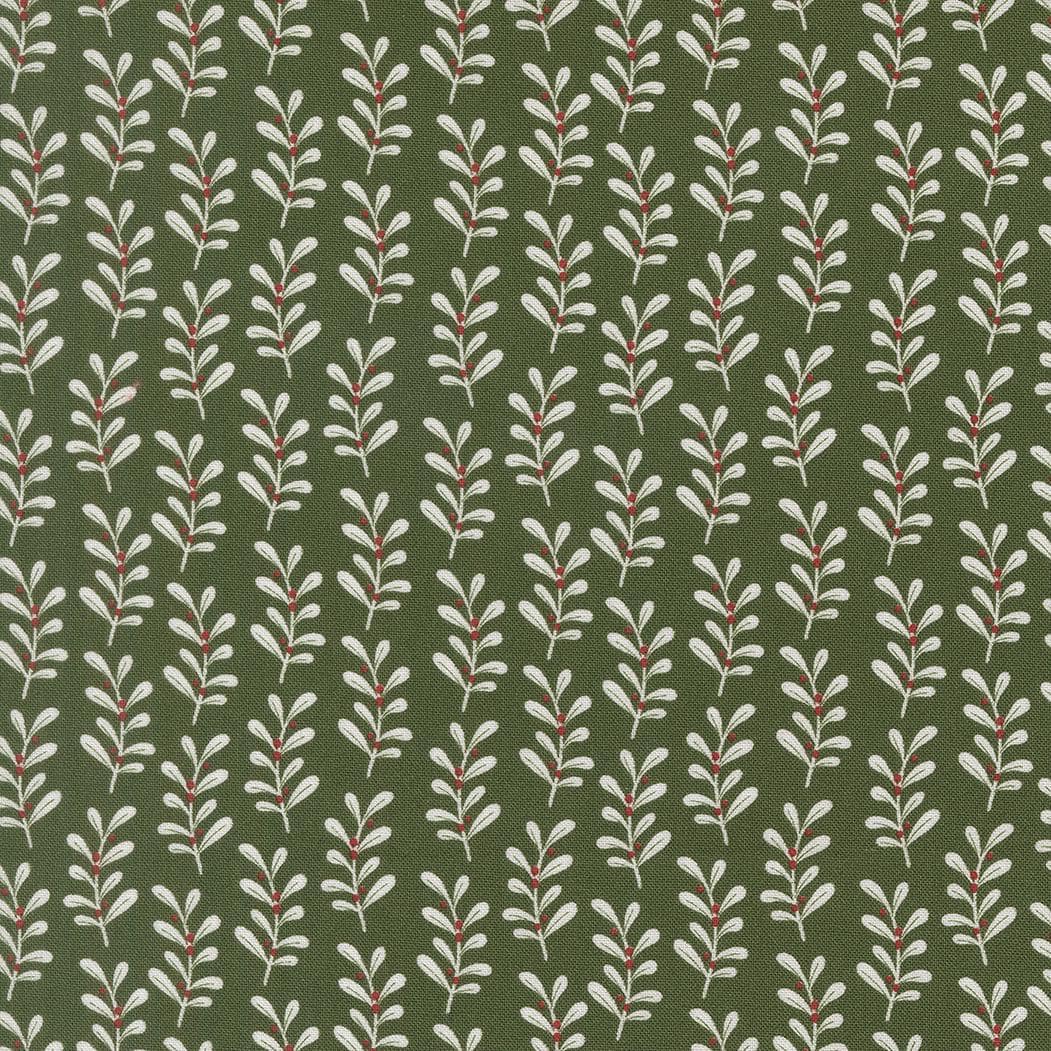 Gingerbread Lane Gingerbread Holly Stripes Dark Green White by Kiley's Quilt Room for Moda Christmas Holiday Cotton Quilting Fabric by yard