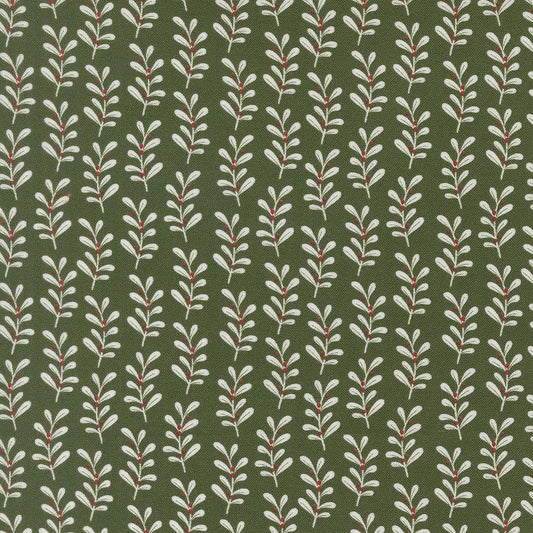 Gingerbread Lane Gingerbread Holly Stripes Dark Green White by Kiley's Quilt Room for Moda Christmas Holiday Cotton Quilting Fabric by yard