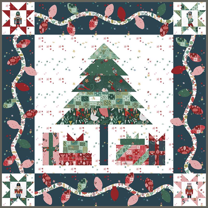 Nutcracker Tradition Christmas Mice Midnight Blue Fabric by Jennifer Long Sew a Story for Riley Blake Cotton Quilting Fabric by the Yard