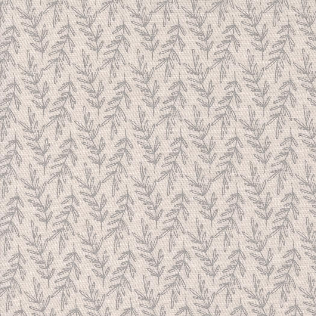 Chirp Leaf Me Here Taupe Cream Off White Gray Leaves by Elena Amo for Moda Low Volume Cotton Quilting Fabric by the yard