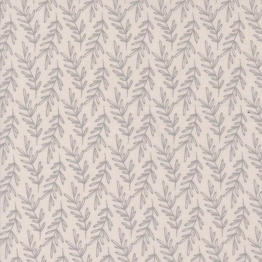 Chirp Leaf Me Here Taupe Cream Off White Gray Leaves by Elena Amo for Moda Low Volume Cotton Quilting Fabric by the yard