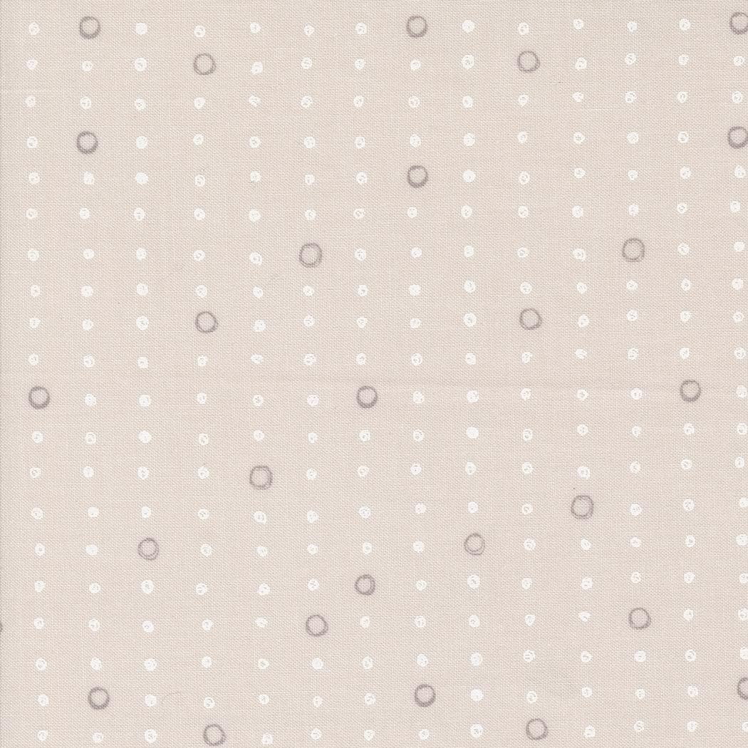 Chirp Dots & Circles Cloud Taupe Cream Off White Gray Leaves by Elena Amo for Moda Low Volume Cotton Quilting Fabric by the yard