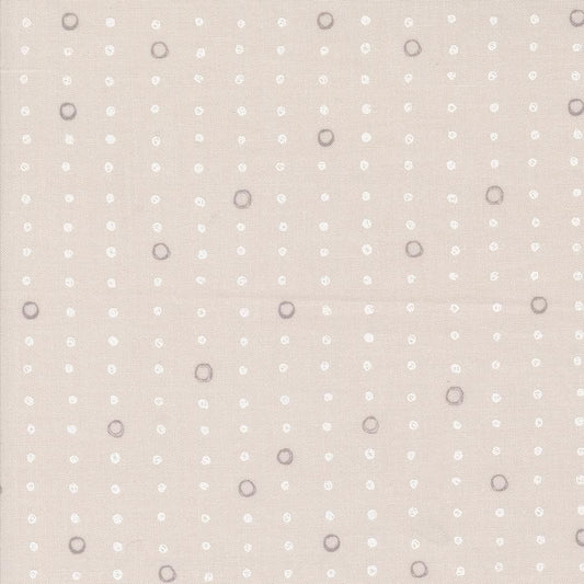 Chirp Dots & Circles Cloud Taupe Cream Off White Gray Leaves by Elena Amo for Moda Low Volume Cotton Quilting Fabric by the yard