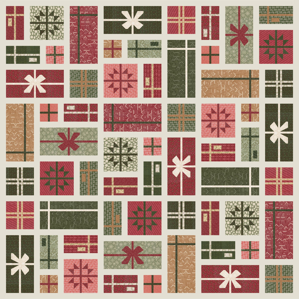 Gingerbread Lane Wreaths Glittering Lights Frost White Gray by Kiley's Quilt Room for Moda Christmas Holiday Cotton Quilting Fabric by yard