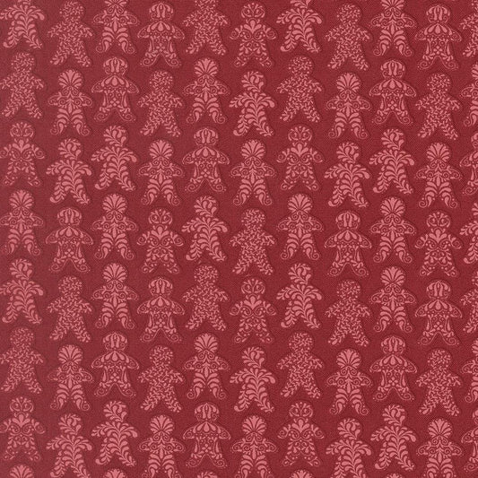 Gingerbread Lane Gingerbread Cookies Cranberry Red Burgundy by Kiley's Quilt Room for Moda Christmas Holiday Cotton Quilting Fabric by yard