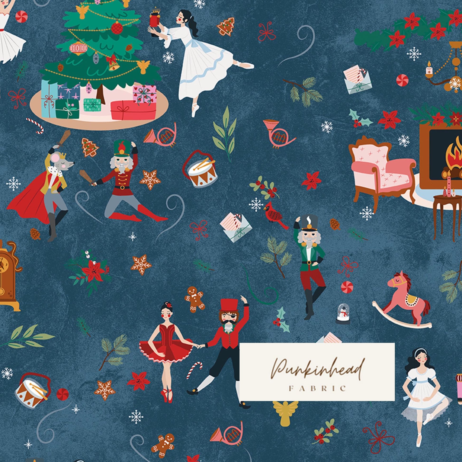 Nutcracker Tradition Christmas Main Midnight Blue by Jennifer Long Sew a Story for Riley Blake Cotton Quilting Fabric Yard