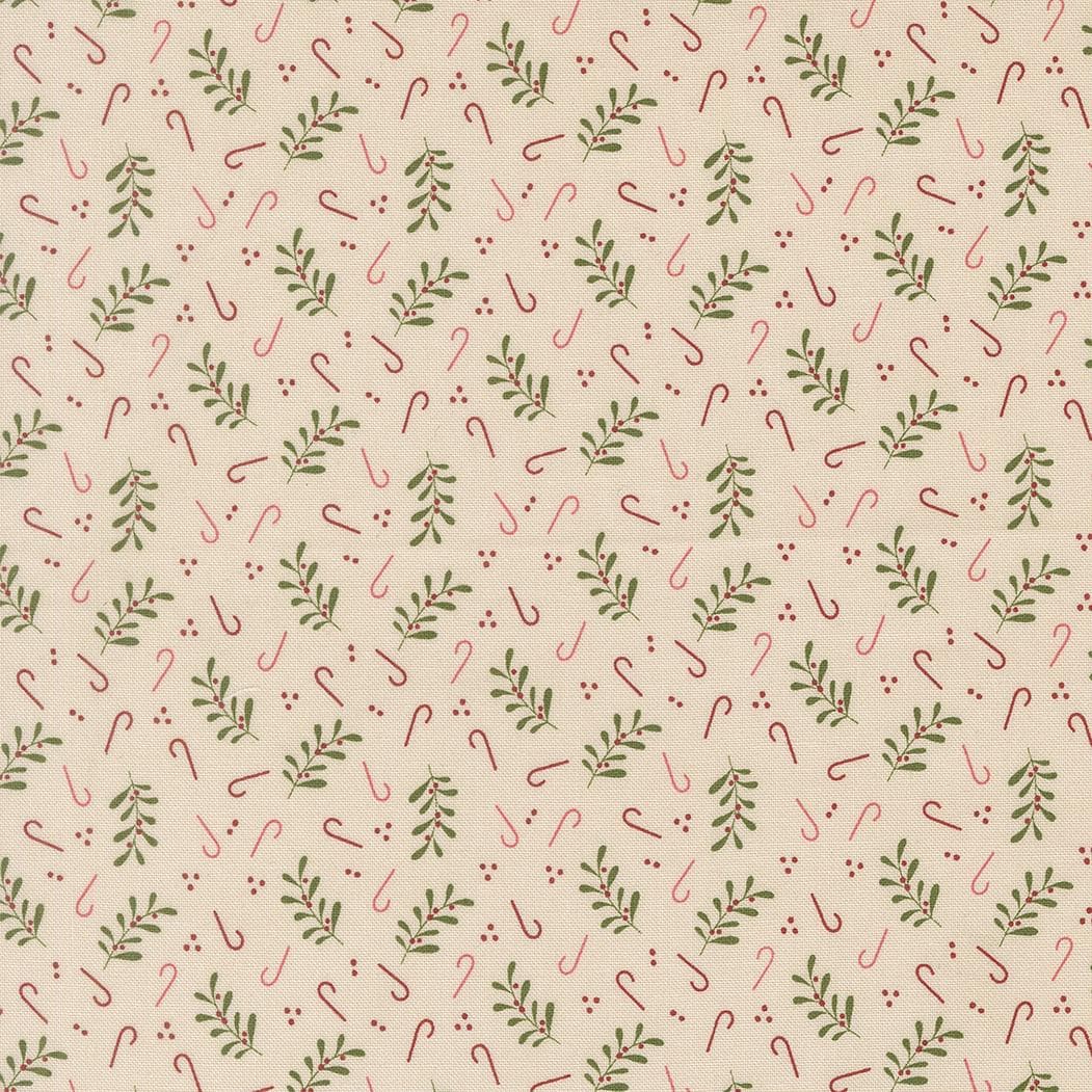 Gingerbread Lane Holly Candy Cane Sugar Tan Cream Off White by Kiley's Quilt Room for Moda Christmas Holiday Cotton Quilting Fabric by yard