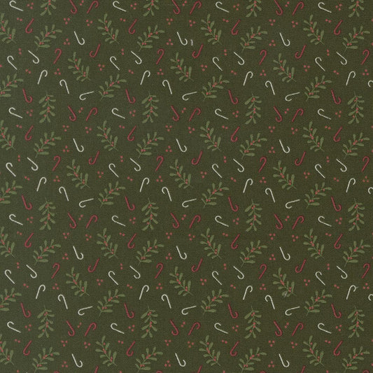 Gingerbread Lane Holly Candy Cane Sugar Forest Pine Green by Kiley's Quilt Room for Moda Christmas Holiday Cotton Quilting Fabric by yard