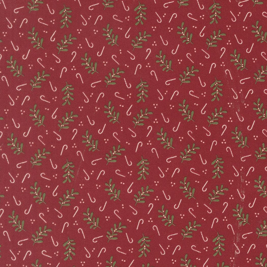Gingerbread Lane Holly Candy Cane Cranberry Red by Kiley's Quilt Room for Moda Christmas Holiday Cotton Quilting Fabric by yard