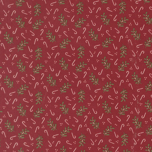 Gingerbread Lane Holly Candy Cane Cranberry Red by Kiley's Quilt Room for Moda Christmas Holiday Cotton Quilting Fabric by yard