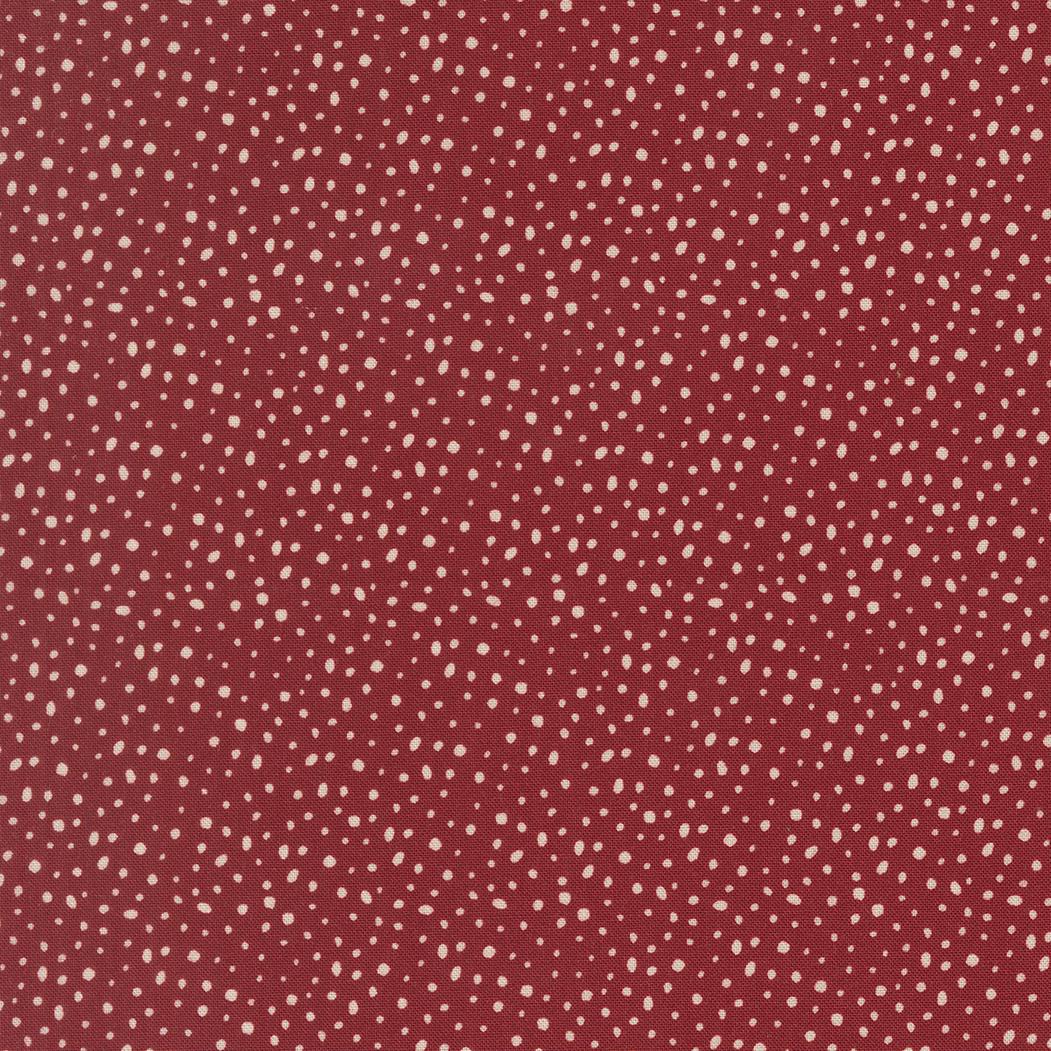 Gingerbread Lane Snow Dot Cranberry Red Burgundy White by Kiley's Quilt Room for Moda Christmas Holiday Cotton Quilting Fabric by the yard