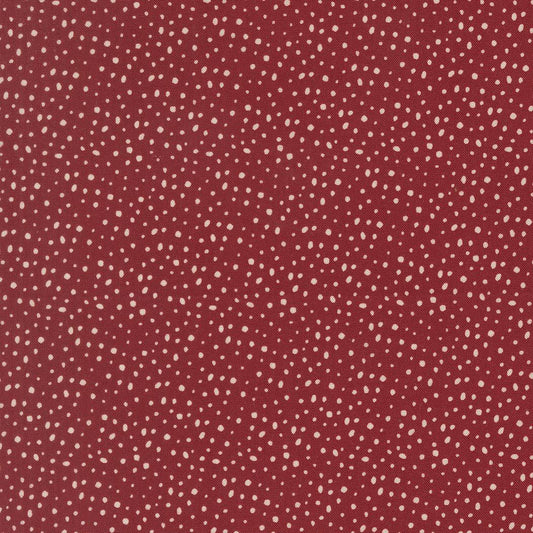 Gingerbread Lane Snow Dot Cranberry Red Burgundy White by Kiley's Quilt Room for Moda Christmas Holiday Cotton Quilting Fabric by the yard